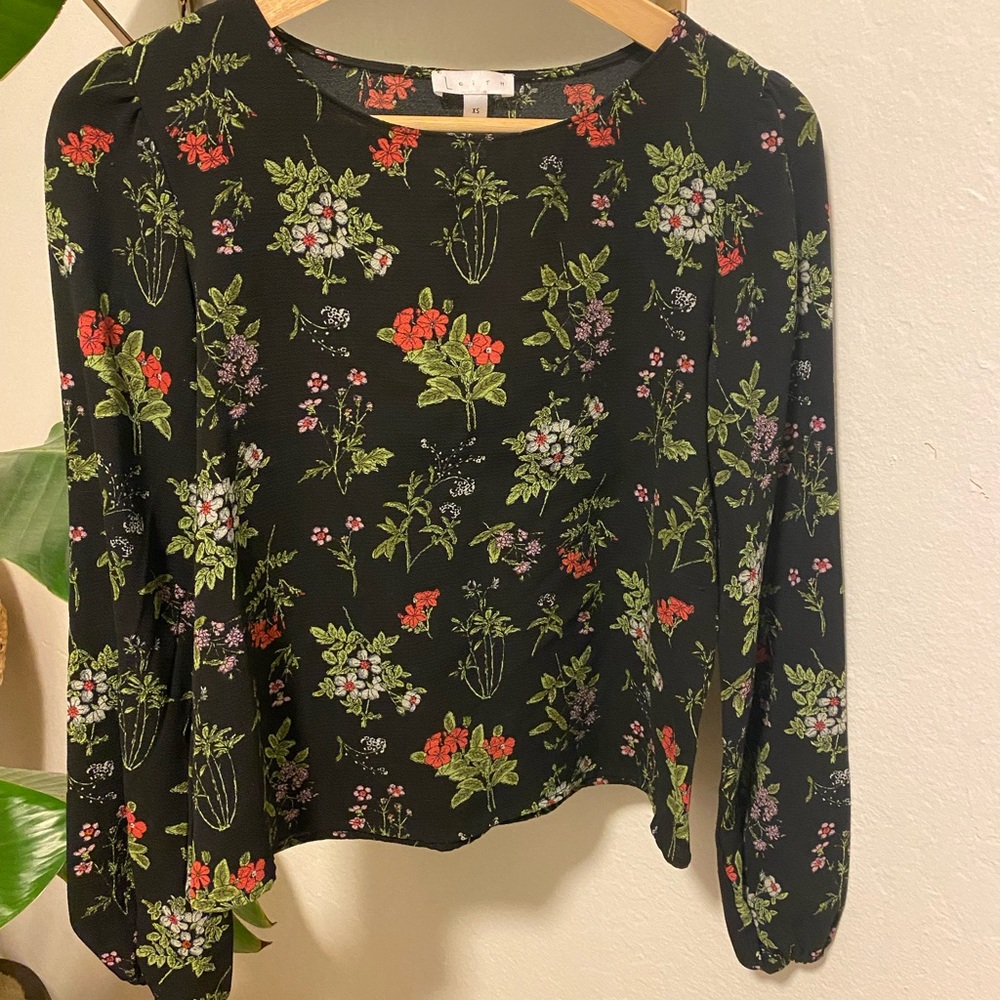Nordstrom Leith Floral Print Bell Sleeve Top